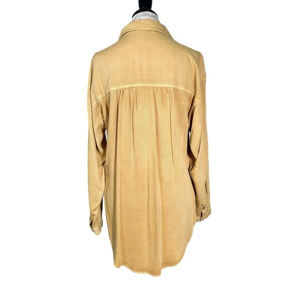 Pilcro | Women | Marigold Ribbed Relaxed Oversized Button Up Shirt | Small - Picture 3 of 11